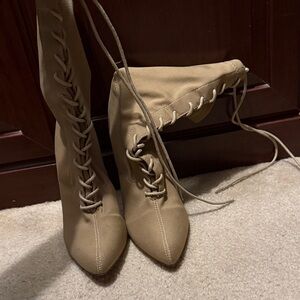 Tan Lace-Up Women's Boots